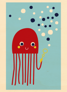 Zwemdiploma kaart met kwal