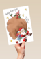 kerstkaart vrolijk kerstman en elfje matia heesakkers