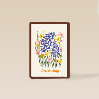 Beterschapskaart klassiek met bloemen
