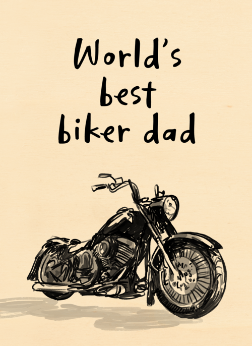 Houten Kaart Vaderdag | Hallmark | Houten Kaart Hallmark | Vaderdag | Vaderdag Kaart Motorfiets