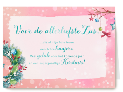 Kerstkaart speciale momenten Voor de liefste zus