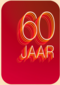 Verjaardagskaart 60 jaar rood