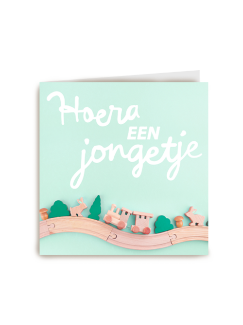 Hoera een jongetje geboortefelicitatie