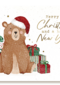 Merry Christmas Bear Happy NY