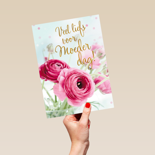 Moederdagkaart Klassiek Veel liefs voor Moederdag bloemen