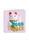 Succes kaart poes die zwaait