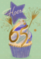 Hoera 65 jaar met cupcake