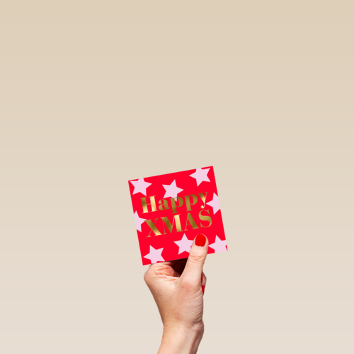 kerstkaart happy xmas sterren