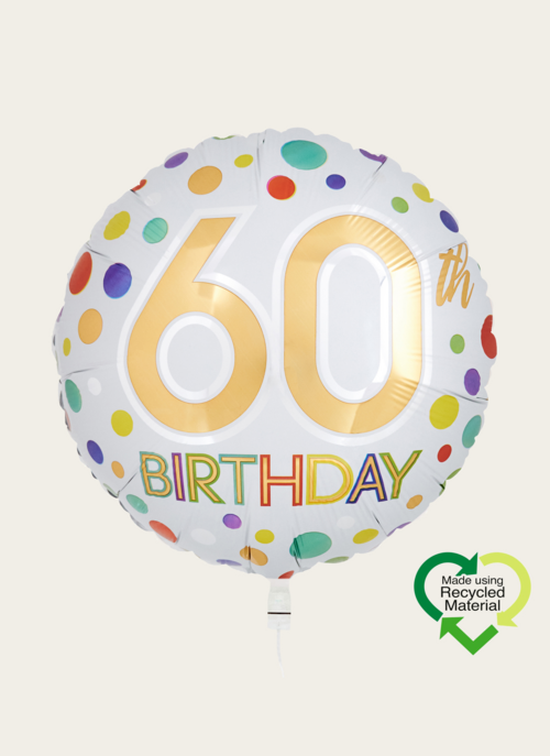 Hallmark Ballon 60 Birthday Multi Eco &VerticalLine;  Cadeau Cijferballonnen &VerticalLine;