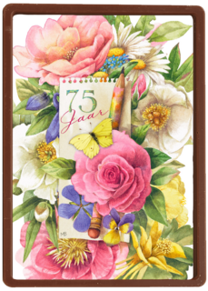 vijfenzeventig jaar met bloemen