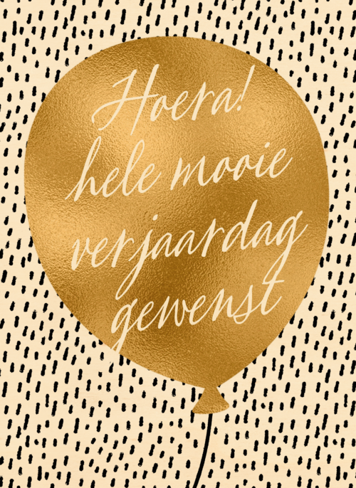 Verjaardagskaart man vrouw hip Gouden ballon