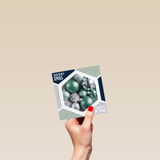 hexagonaal met kerstballen
