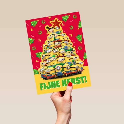 Kerstkaart Minions fijne kerst