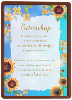 Beterschapskaart zonnebloemen More than words