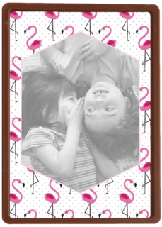 fotokaart staand flamingo blanco