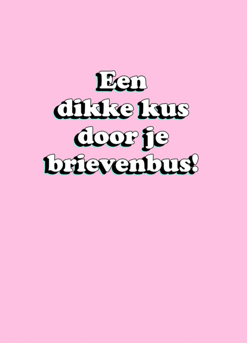 Kaart dikke kus door de brievenbus