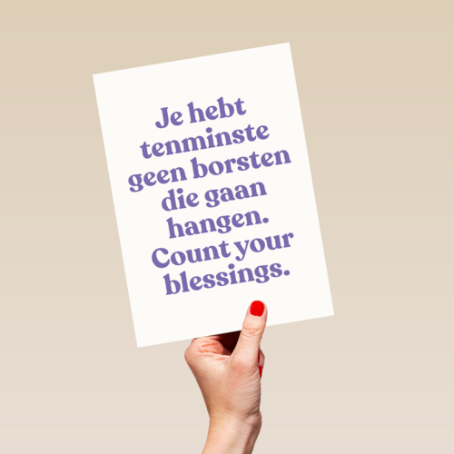 verjaardag kaart grappig borsten die gaan hangen