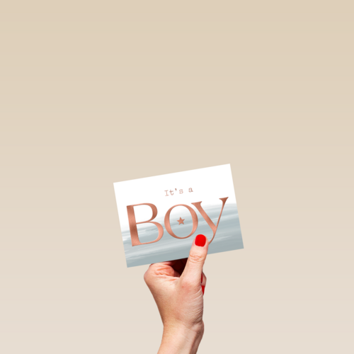 its a boy with metallic text