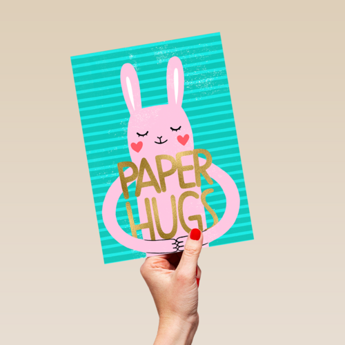 Pasen kaart Paashaas paper hug