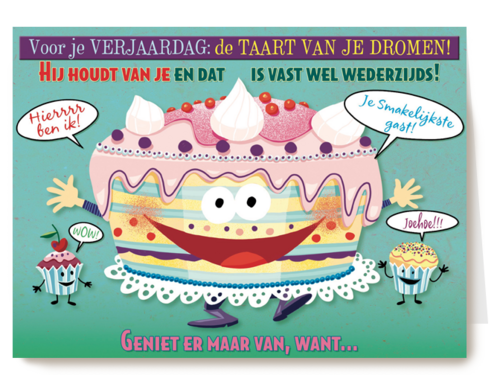 smile kaart voor je verjaardag de taart van je dromen