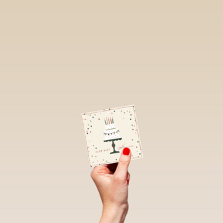 Verjaardagskaart Taart Hiep Hiep Hoera