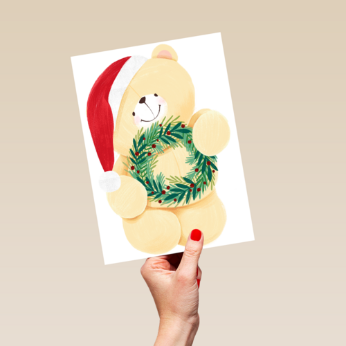 kerstkaart forever friends kerstkrans