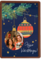 fotokaart voor kerst met kerstballen