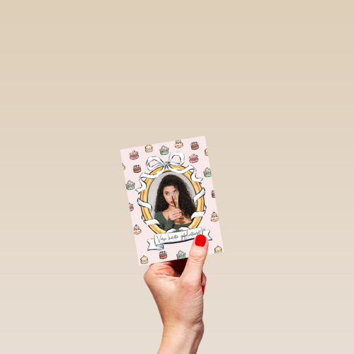 Verjaardagskaart foto cupcakes en spiegel