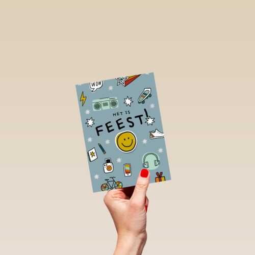 verjaardagskaart het is feest