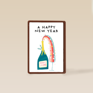 nieuwjaarskaart hip regenboog prosecco