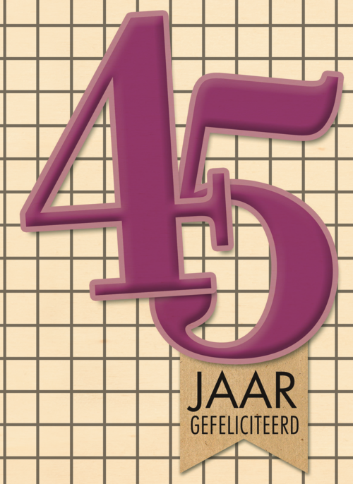 vijfenveertig paars ruitjes