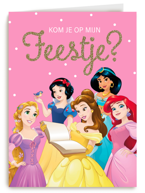 Uitnodiging kinderfeestje Disney prinsessen
