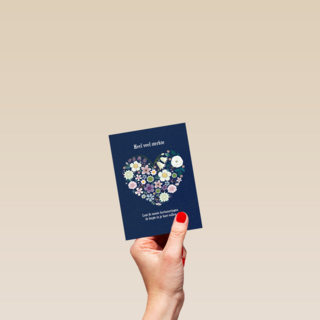 Condoleance kaart hart met bloemen