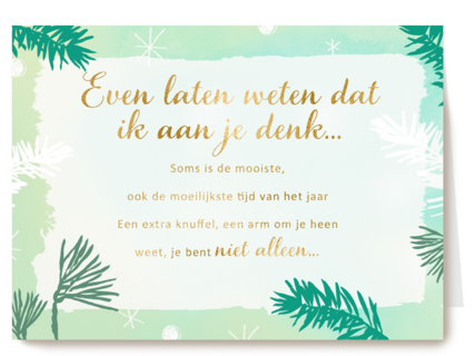 Kerstkaart speciale momenten Even laten weten dat ik aan je denk