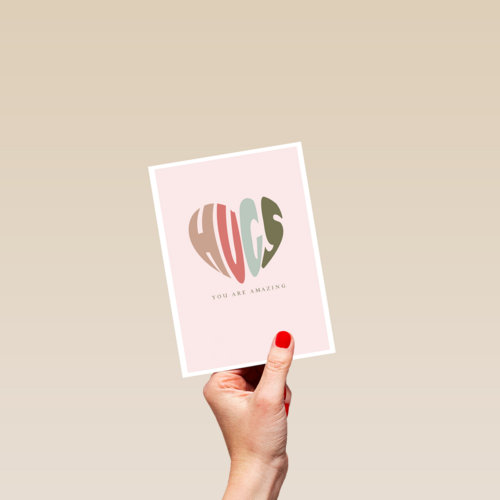 Valentijnskaart Hugs you are amazing