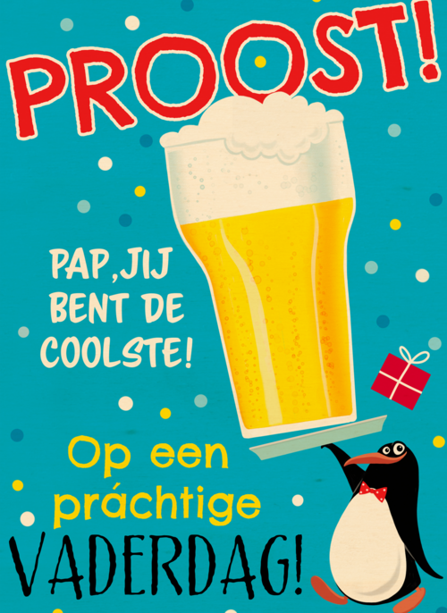 vaderdag kaart pinguin proost