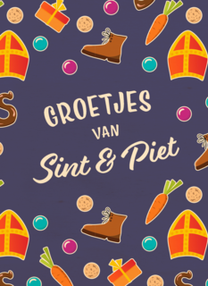 groetjes van sint en piet met veel strooigoed