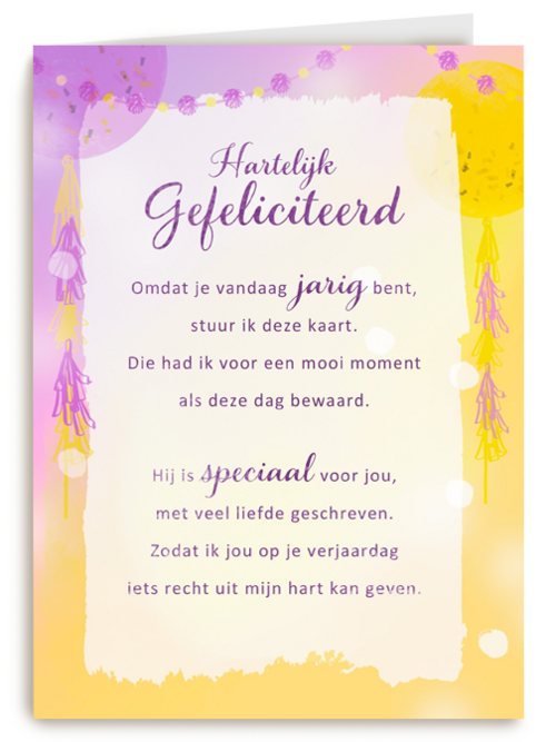 Verjaardagskaart vrouw klassiek Speciaal More than words