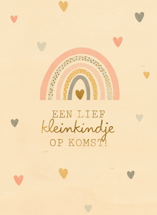 Houten Kaart Zwangerschap Felicitatie | Houten Kaart Hallmark | Zwangerschap Felicitatie | Een Lief Kleinkindje Op Komst