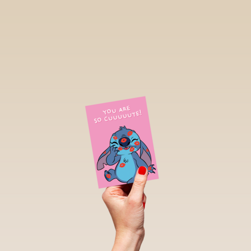 Valentijnskaart Stitch you are so cuuuuute