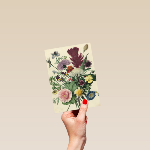 studio art kaart van schilderij met bloemen blanco