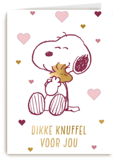 valentijnskaart klassiek snoopy dikke knuffel voor jou