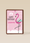 Verjaardagskaart flamingo aanpasbare tekst