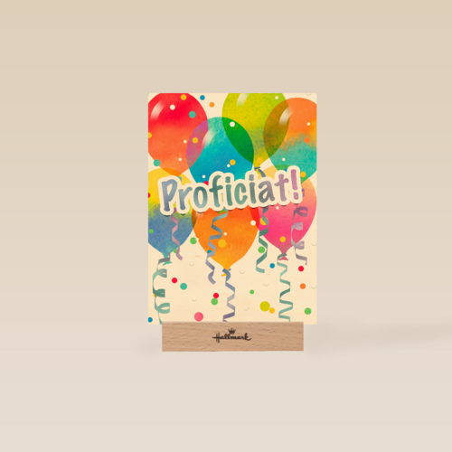 proficiat met ballonnen en confetti