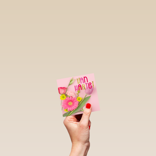 Verjaardagskaart bloemen van harte
