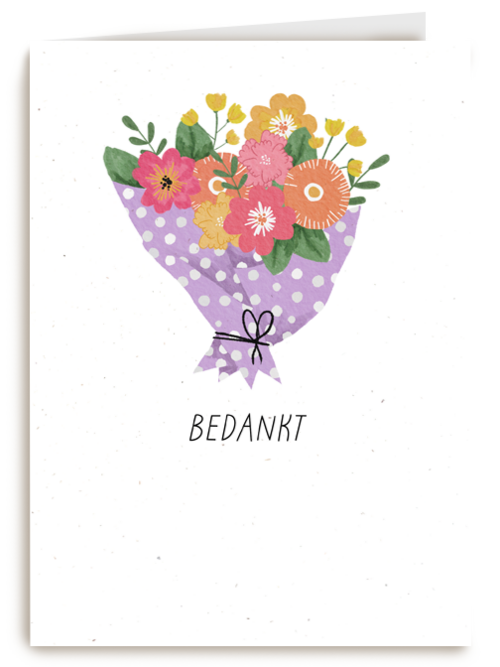 Bedankt kaart algemeen bloemen