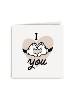 Liefde kaart Mickey en Minnie handen
