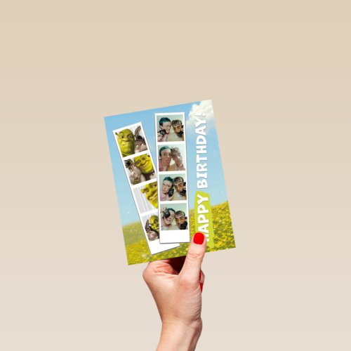 happy birthday met shrek fotokaart