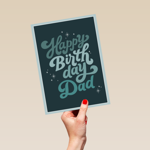 Stijlvolle verjaardagskaart met Happy birthday dad