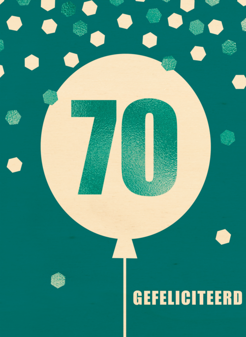 Verjaardagskaart leeftijden man 70 ballon